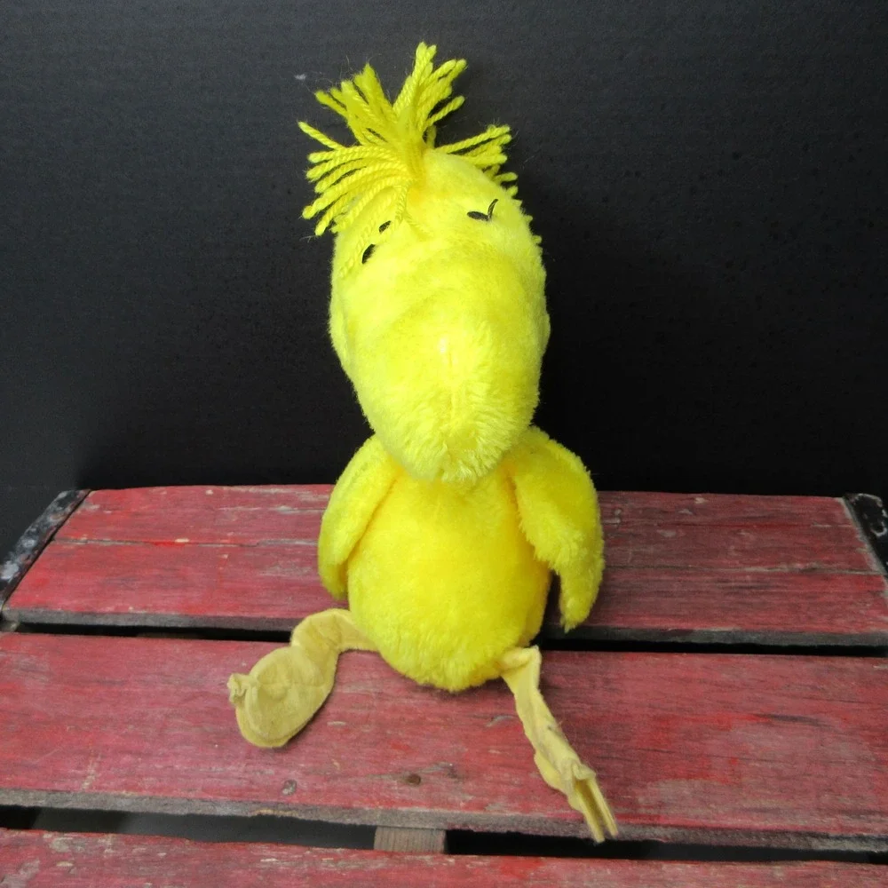 Vintage Warner Bros. Peanuts Woodstock Yellow Bird Plush Stuffed Animal Toy 9